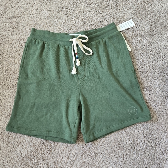 NWT SOL ANGELES Shorts Olive Pull On Sweat Waves Logo Drawstring size Large - Picture 10 of 16